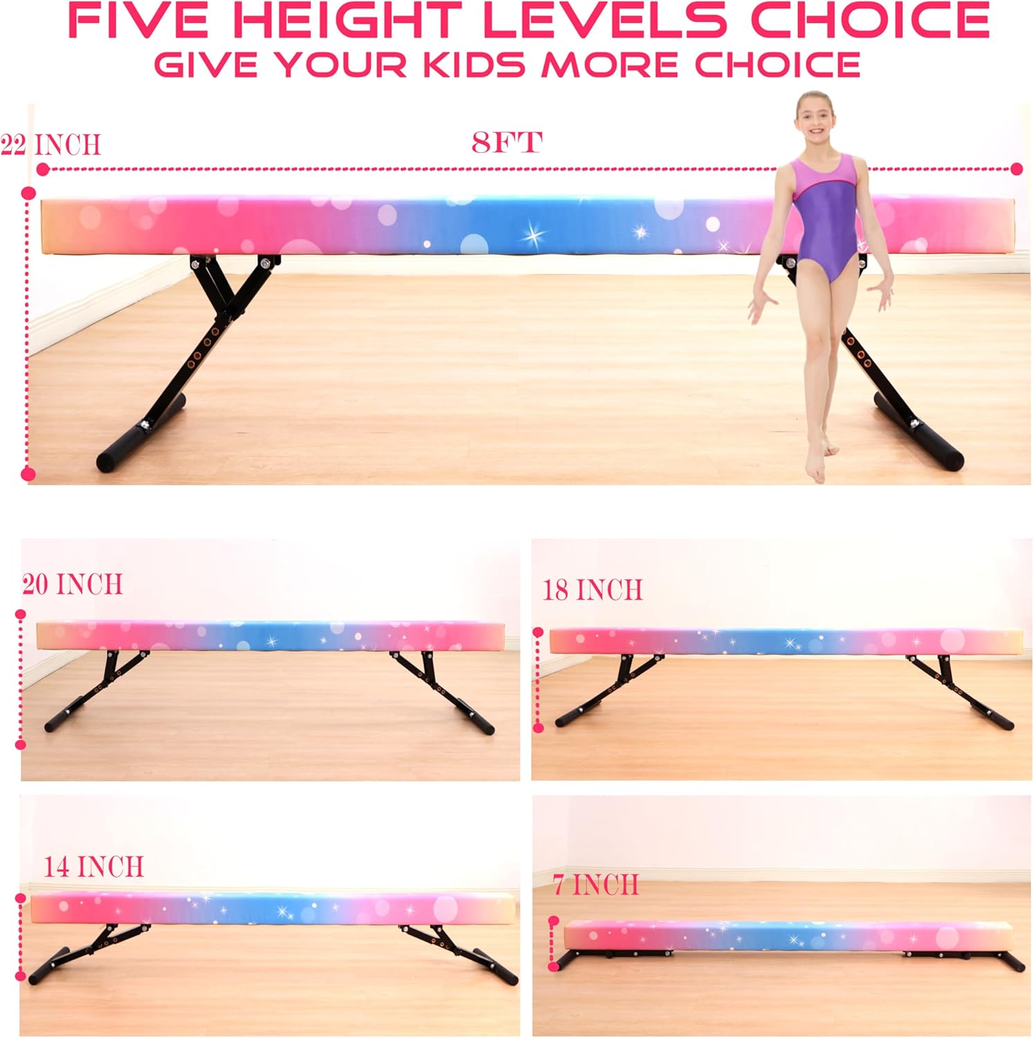 8 Ft Gymnastic Slant Board Adj - огляд і ціна Gymnastics Beam Floor